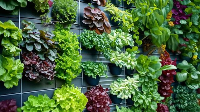 Sustainable farming technology, with vertical gardens and smart irrigation