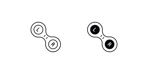 contact lens set icon with white background vector stock illustration