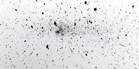 Fototapeta premium Abstract black splatter on a white background.