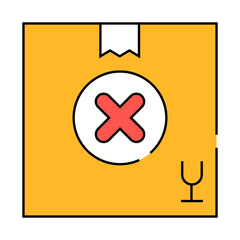 Obraz premium undelivered package box line icon vector. undelivered package box sign. isolated symbol illustration