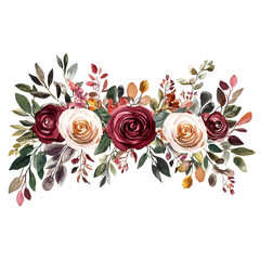 Elegant Watercolor Floral Wedding Border Design for Invitations and Decorations