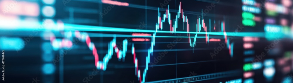 Aufkleber dynamic stock market graph showcasing fluctuating trends and digital data visualization for financia