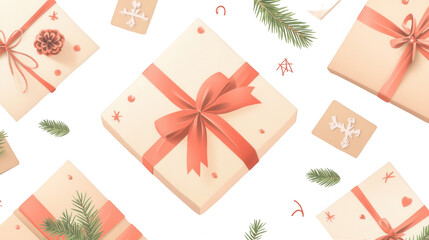 Wrapped Christmas Gifts, Colorful Presents for Festive Celebrations, PNG File, Transparent Background.