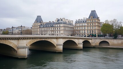 Fototapeta premium The elegant Pont Royal, with its historic significance and picturesque setting along the Seine.