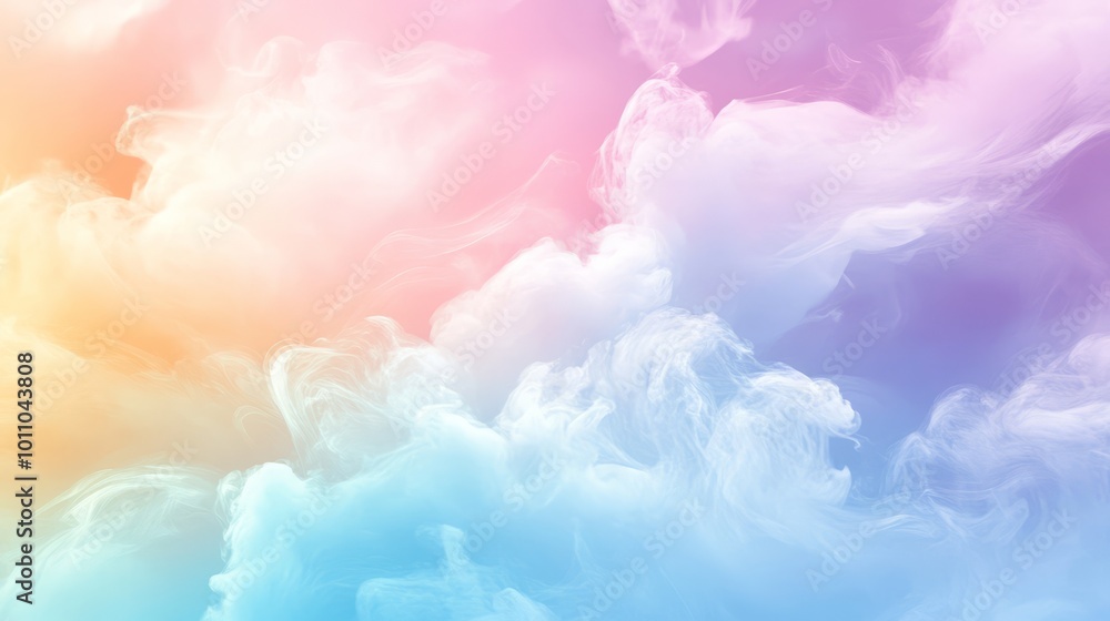 Poster soft pastel abstract background with gentle, flowing shapes and light colors creating a calming and 