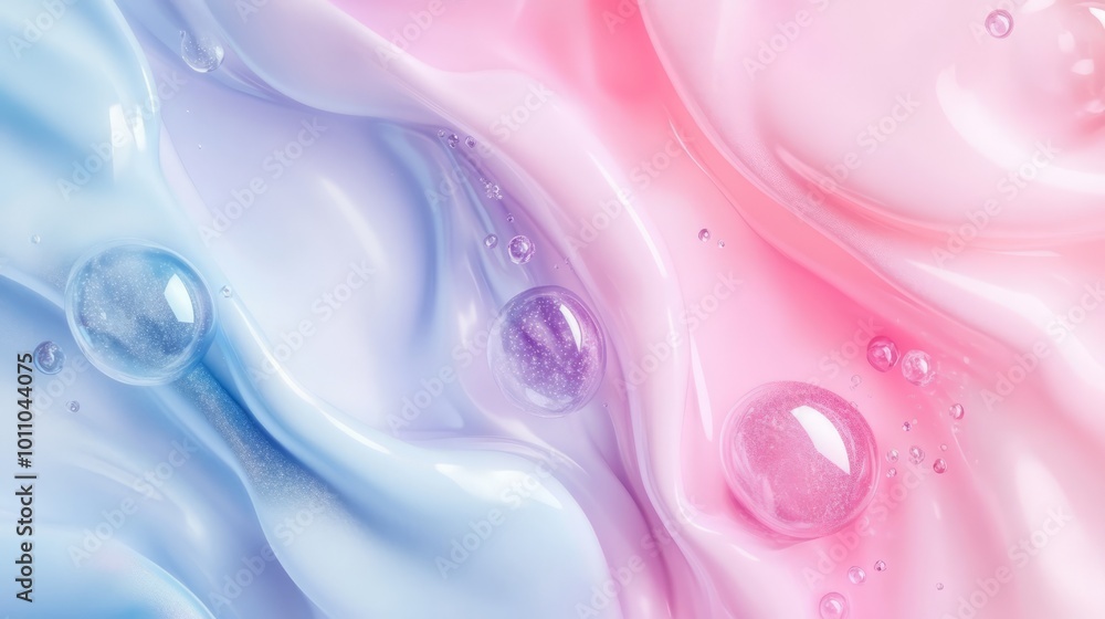 Poster soft pastel abstract background with gentle, flowing shapes and light colors creating a calming and 