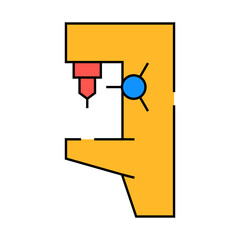 drilling machine line icon vector. drilling machine sign. isolated symbol illustration