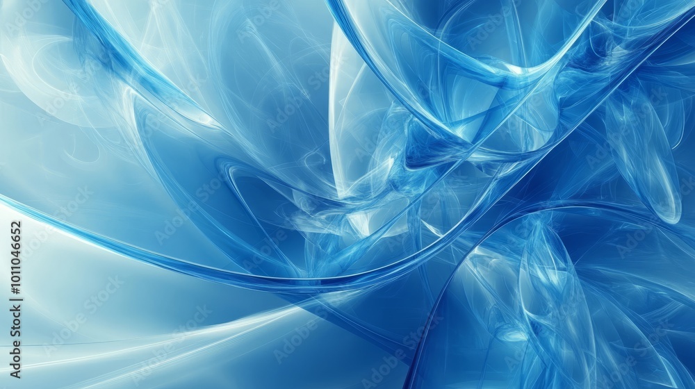 Aufkleber abstract blue background with gradient shades and smooth wave patterns, modern digital art design pe