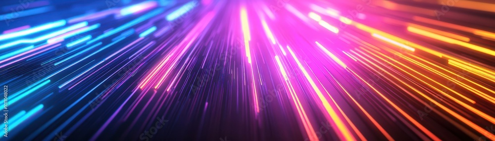 Poster vibrant light trails create a dynamic atmosphere, illustrating energy and movement in a colorful and