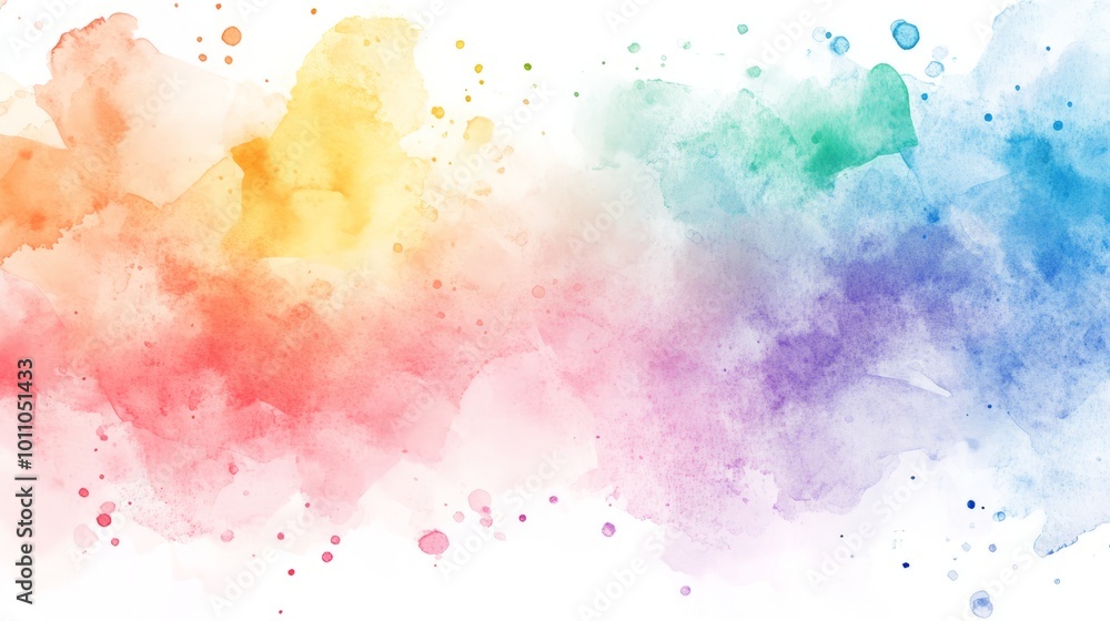 Wall mural abstract pastel watercolor background featuring a vibrant rainbow watercolor pattern and soft pastel