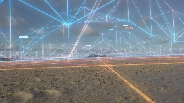 Futuristic Walkthrough on a Tropical Island with added UI elements