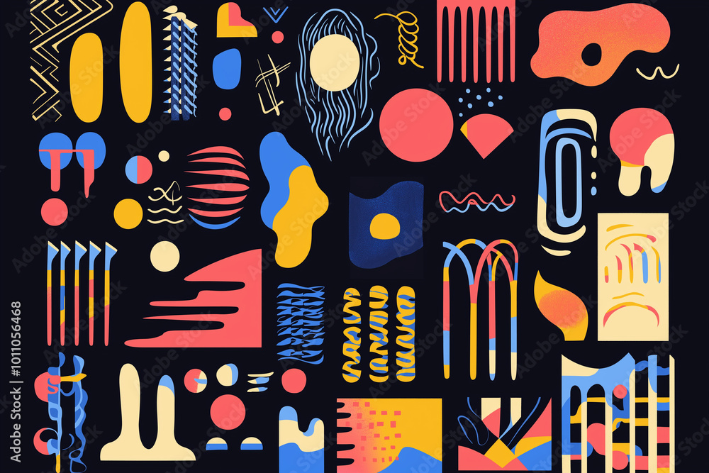 Poster set of abstract graphic design element