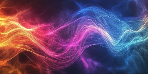 Fototapeta premium glowing energy light lines flow with vibrant and electric motion, highlighting the dynamic flow of light waves in a futuristic and digital visual pattern