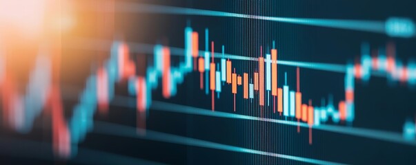 Complex financial chart representing the dynamics of international commodity trade, depicting fluctuating market trends