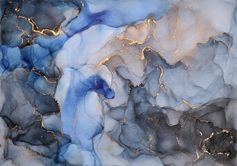Snaking rivers of metallic gold weave through  vibrant interplay of soft and bold tones. Movement and balance in nature, crafted in the fluid ink technique to create seamless transitions  rich texture