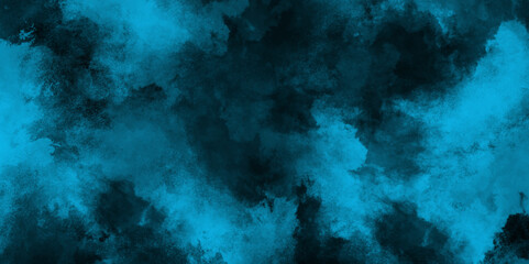 Abstract black and blue isolated cloud cumulus clouds. Gray aquarelle painted realistic fog or mist smoky textured canvas design. White and ash messy wall stucco texture background.	
