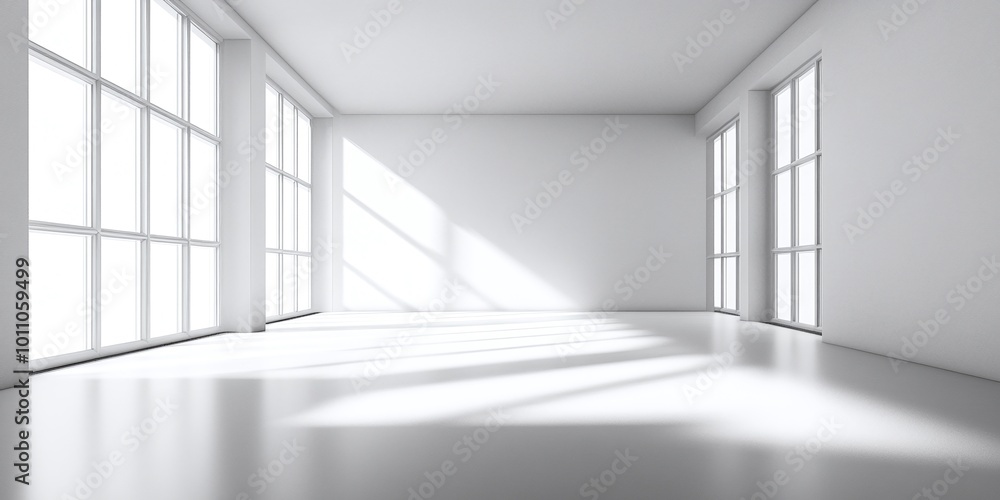 Poster abstract white background with 3d light and smooth textures, providing a minimal and clean space for