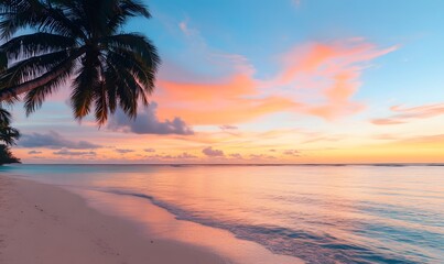 quiet beach at dusk, Generative AI 