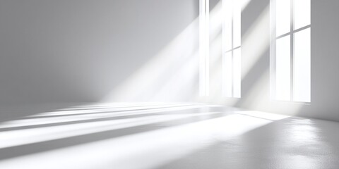 Obraz premium abstract white background with 3D light and smooth textures, providing a minimal and clean space for creative or futuristic design projects