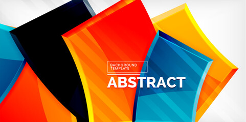 Round 3d shapes, plates background. Creative composition design template