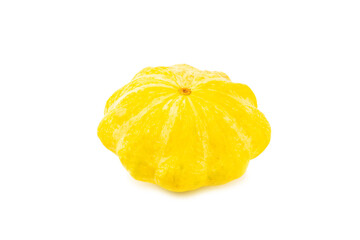 Pattypan zucchini isolated on white background. squash. Fresh organic pattypan squashes on...