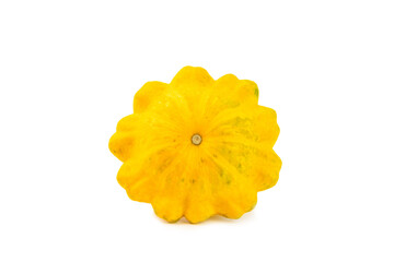Pattypan zucchini isolated on white background. squash. Fresh organic pattypan squashes on...