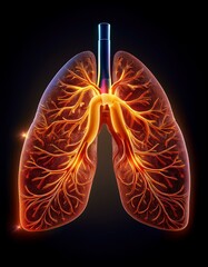 Human Lungs Anatomy Illustration