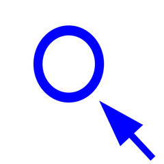 the circle is a blue arrow on a white background