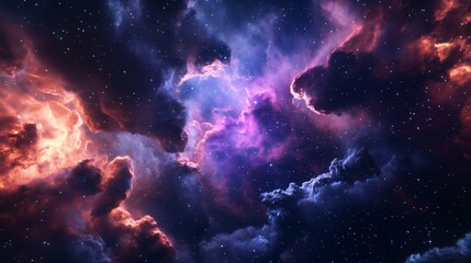 Majestic Purple Nebula Cloud Formation in Deep Space - Made with Generative AI