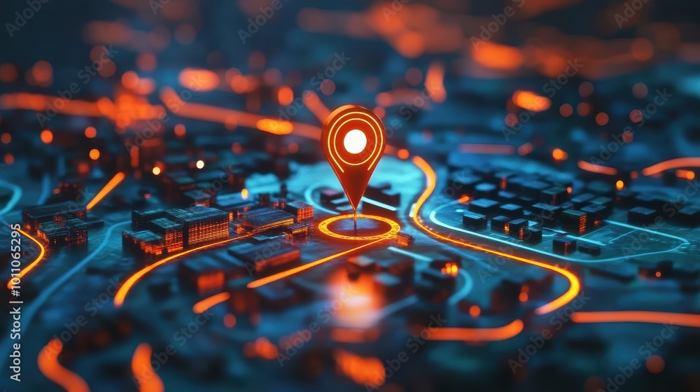Poster high fidelity digital map display with location pin