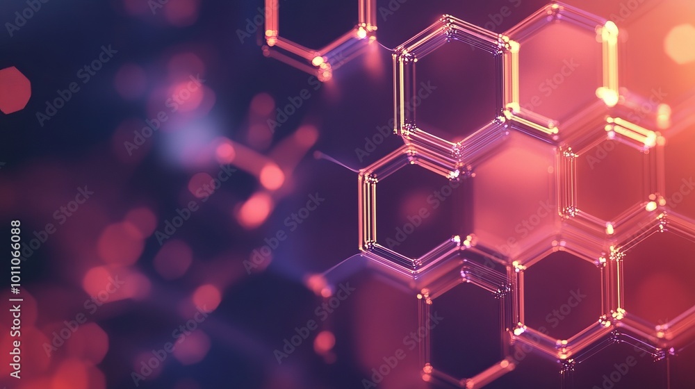 Aufkleber vibrant digital hexagon abstract background featuring geometric patterns and colorful gradients, per