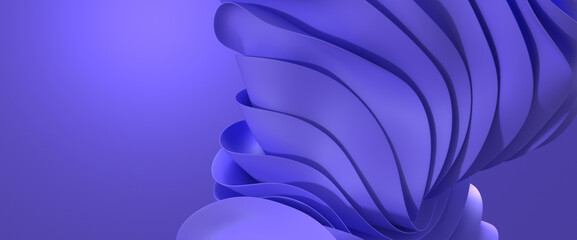 Abstract blue background wavy 3d silk with smoorh light effect