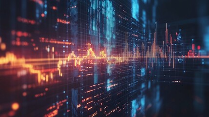 Fototapeta premium digital abstract data visualization with graphs and lines showcasing key performance trends and business analytics for strategy and decision-making in a data-driven environment