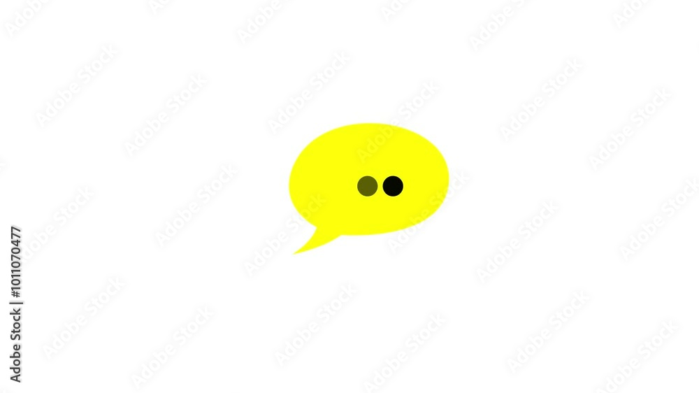 Poster speech bubble simple shape icon yellow color animation. chat message bubble icon. speech bubbles wit