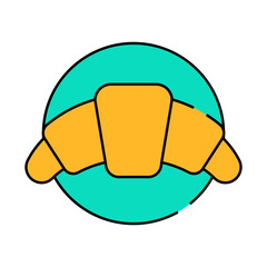 croissant dessert line icon vector. croissant dessert sign. isolated symbol illustration