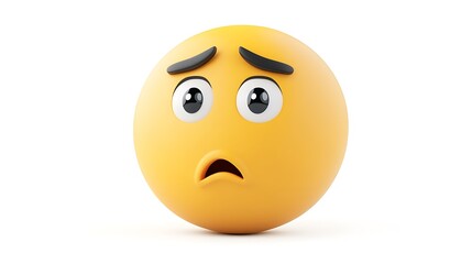 3D Scared Yellow Face Emoji