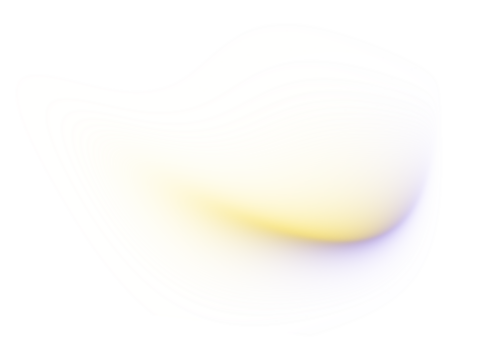 Abstract gradient shape on transparent background. Dynamic blue yellow purple gradient wave design element.