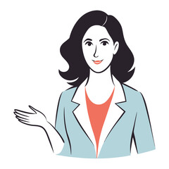 Dynamic Vector Illustration of a Loosely Sketched Businesswoman in a Creative Style
