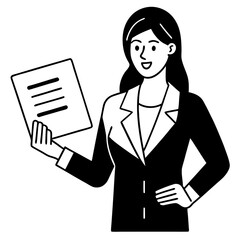 Empowering Businesswoman Presenting to Clients Vector Illustration Showcasing Professionalism and Confidence in Action
