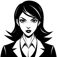 Businesswoman in Manga Style Vector Illustration Capturing Ambition and Elegance
