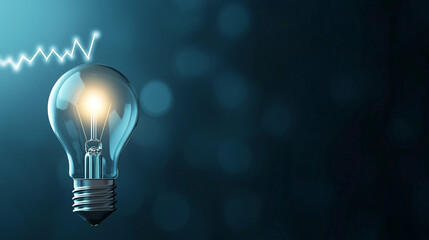 Bright Idea Symbol with Graph Representation