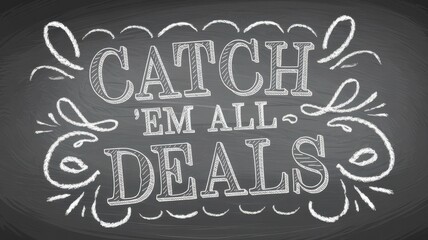Fototapeta premium Chalkboard Style Promotional Graphic Seasonal Sales - Eye-Catching Deals Discounts Marketing Materials, Events, Advertisements