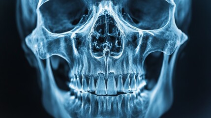 Detailed Skull X-ray Scan for Medical and Educational Purposes