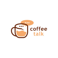 Coffee Talk Vector Logo Template For Coffee Shop Business.
