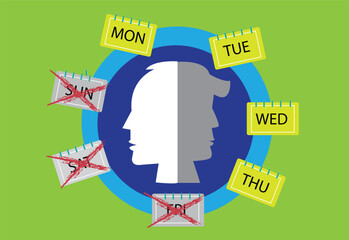 Employees are given an option for a 4 days only work week schedule. Editable Clip Art.