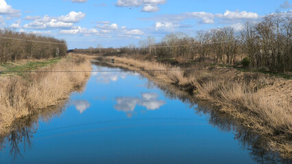 landscape by the river in the spring