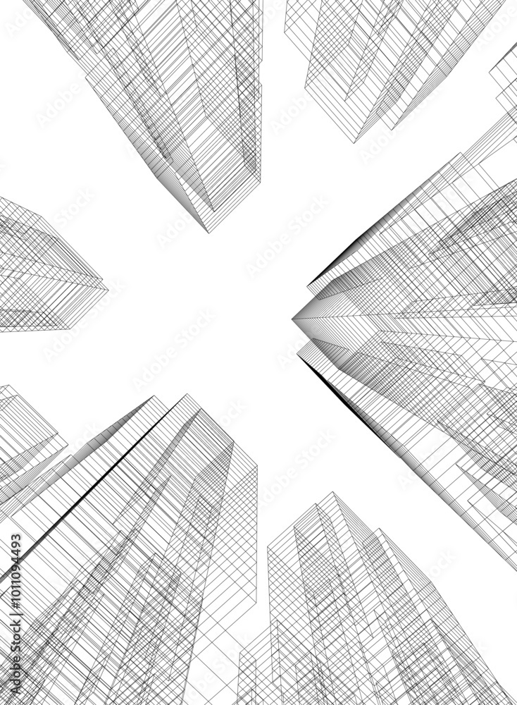 Canvas Prints abstract city architecture vector 3d illustration