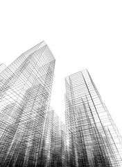 Abstract city architecture vector 3d illustration