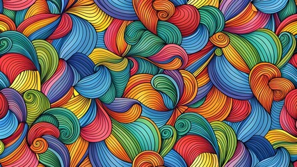 Seamless Abstract Doodle Pattern: Creative and Playful Repeating Design