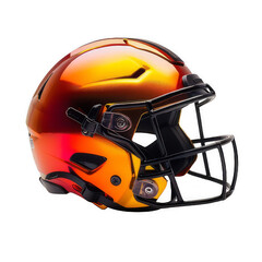 Fototapeta premium Glossy Football Helmet with Face Mask High Tech Safety Equipment for Athletes On Transparent Background